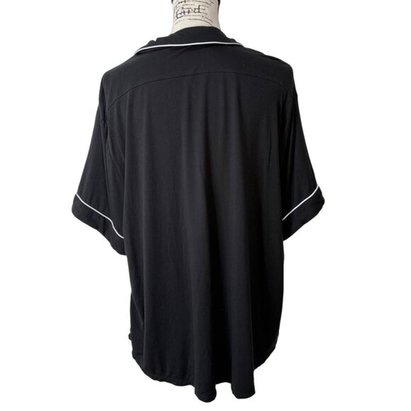 Cozy Earth Womens Black Pajama Top Short Sleeve Button-UP PJ Bamboo Size XL - Picture 3 of 8